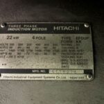 タナカ社製　中古プラスチック粉砕機　【MF35-560】　【30馬力22kW】　モーターラベル画像のサムネイル